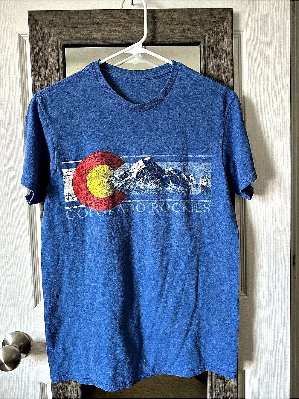 Vintage Colorado Rockies Graphic Blue Short Sleeve Tee